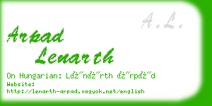 arpad lenarth business card